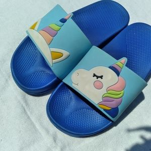 Girls Unicorn Blue Slides Shoes